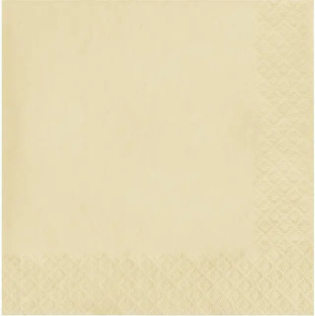 Main image of Touch of Color 2-Ply 50 Count Paper Lunch Napkins, Ivory | Ivory 2-ply Napkins Made of Soft and Durable Tissue, Bulk Napkins for Weddings, Holidays, Birthdays, and Everyday Use
