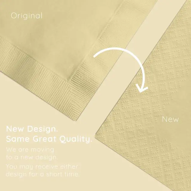 Alt view image 5 of 5 - Touch of Color 2-Ply 50 Count Paper Lunch Napkins, Ivory | Ivory 2-ply Napkins Made of Soft and Durable Tissue, Bulk Napkins for Weddings, Holidays, Birthdays, and Everyday Use