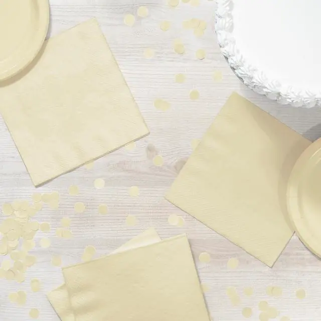 Alt view image 4 of 5 - Touch of Color 2-Ply 50 Count Paper Lunch Napkins, Ivory | Ivory 2-ply Napkins Made of Soft and Durable Tissue, Bulk Napkins for Weddings, Holidays, Birthdays, and Everyday Use