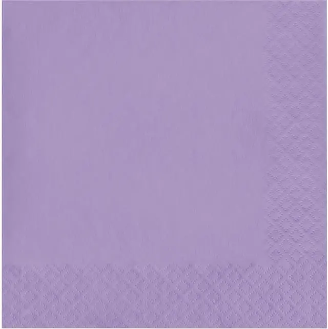 Main image of Touch of Color Party Paper Napkins, Luscious Lavender, 6.5 in, 50 ct | Lavender 2-ply Disposable Napkins Made of Soft and Durable Tissue, Bulk Napkins for Parties, Holidays, Birthdays, and More