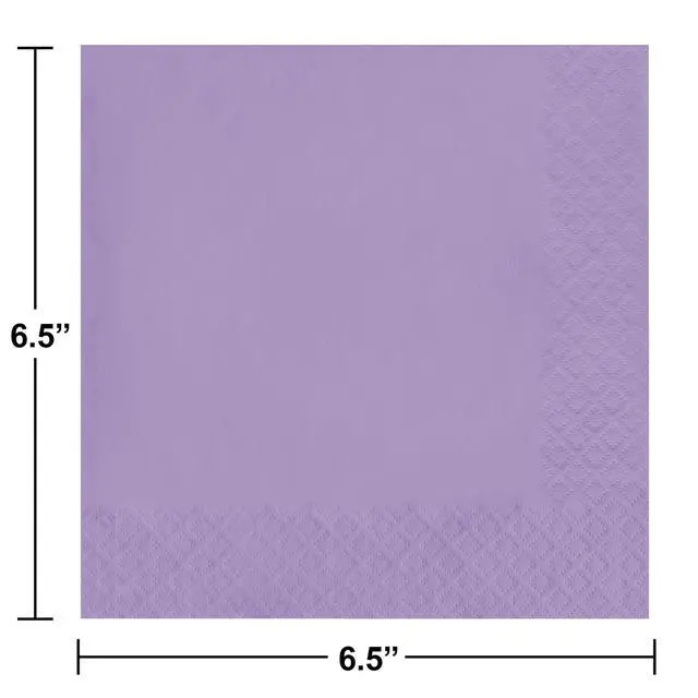 Alt view image 3 of 5 - Touch of Color Party Paper Napkins, Luscious Lavender, 6.5 in, 50 ct | Lavender 2-ply Disposable Napkins Made of Soft and Durable Tissue, Bulk Napkins for Parties, Holidays, Birthdays, and More