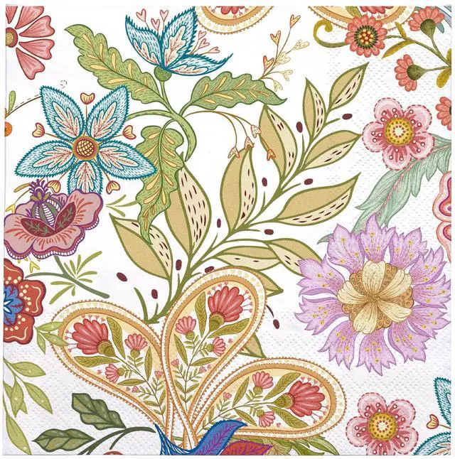Main image of 25Pcs Floral Paper Napkins - 3-Ply Paisley Floral Disposable Luncheon Paper Napkins for Bridal Shower, Wedding, Birthday, Tea Party - 6.5 x 6.5 In