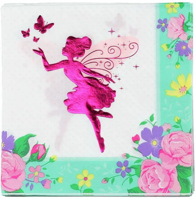 Main image of Dinner Party Paper Napkins, Floral Fairy, 48-Count