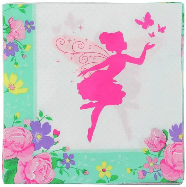 Alt view image 3 of 3 - Dinner Party Paper Napkins, Floral Fairy, 48-Count