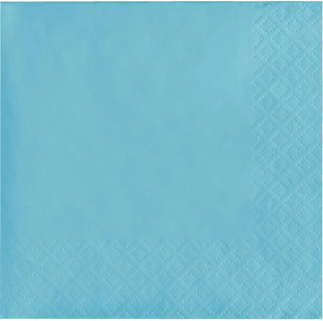 Main image of 50-Count Touch of Color 3-Ply Paper Beverage Napkins, Pastel Blue
