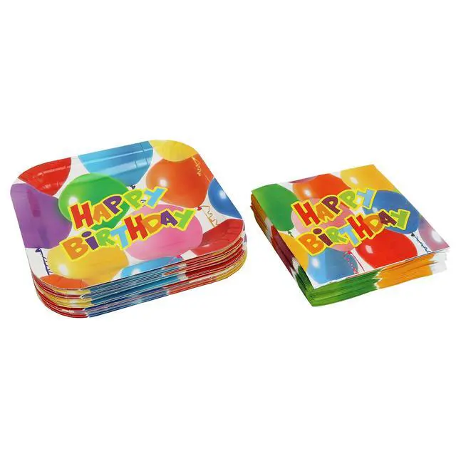 Alt view image 4 of 4 - 75-Count Party Napkins, Dinner Size, Happy Birthday Balloons, Paper, Disposable