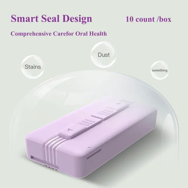 Alt view image 4 of 7 - Shred Resistant Twin line Dental Floss Picks Dispenser-2 Box 20Count Lime Flavor Double line Flosser Portable Case-Best Dental Tools for Oral Care-The Ultimate Floss Storage Solution(Purple)