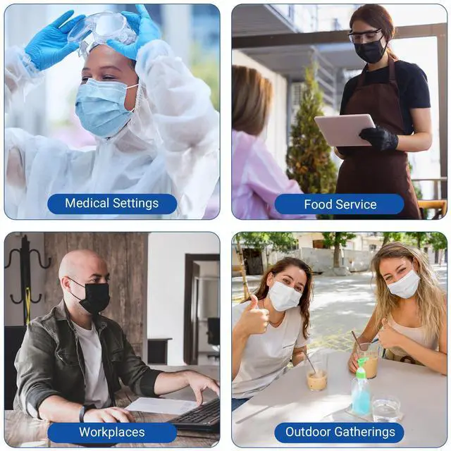 Alt view image 6 of 6 - ASTM Level 3 Disposable Face Mask 4-Ply for Adult, 50 Pack, Blue | Medical Grade Masks, 98% Filtration, Breathable & Comfortable