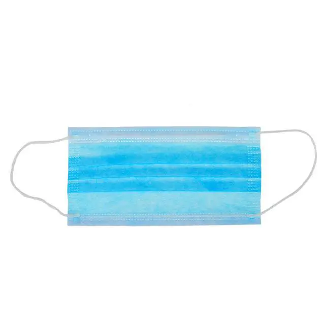 Alt view image 3 of 7 - Disposable Face Masks - 50 Pack Blue Adult Earloop | 3-Layer Construction, Fluid-Resistant Fabric, Flexible Nose Piece, Extra-Soft Elastic Loops, Standard Fit