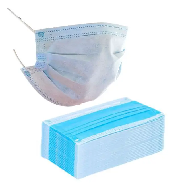 Alt view image 4 of 7 - Disposable Face Masks - 50 Pack Blue Adult Earloop | 3-Layer Construction, Fluid-Resistant Fabric, Flexible Nose Piece, Extra-Soft Elastic Loops, Standard Fit