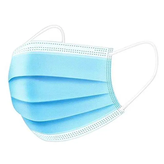 Alt view image 2 of 2 - Premium Disposable Face Masks 3-Ply 3-Layer (50 Masks per Box) (Light Blue)