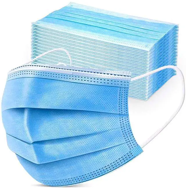 Main image of Disposable Face Mask, 3-Ply Facial Cover Masks with Ear Loop, Breathable Non-Woven Mouth Cover for Personal, Suitable for Home, Office, Outdoor- 50 Pcs