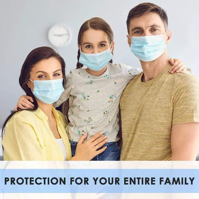 Alt view image 6 of 7 - Disposable Face Mask for Men & Women (Pack of 50) - 3-Ply Facial Mouth Cover Masks - Breathable Face Protective Masks with Earloops & Adjustable Nose Clip - Disposable Masks For Adults