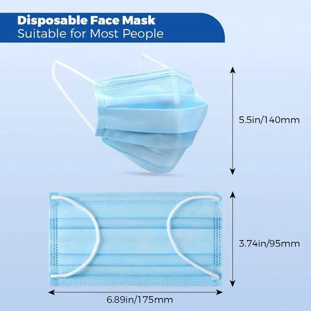 Alt view image 6 of 7 - Disposable Face Mask Individually Wrapped 50 Pack 4 Ply Level 3 Masks | Blue Medical Masks for Adults, Breathable & Comfortable