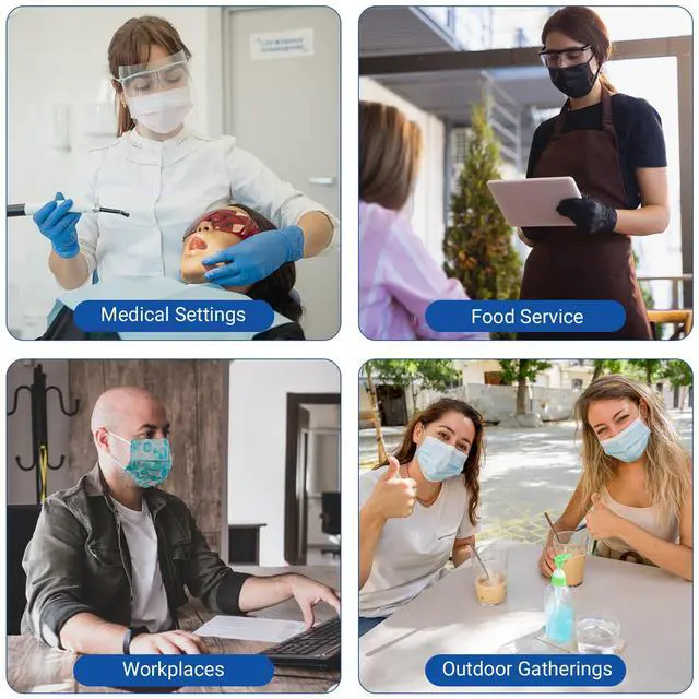 Alt view image 6 of 6 - 50 Pack 4-Ply ASTM Level 3 Multicolor Disposable Face Masks for Adults | Medical Grade Masks, 98% Filtration, Breathable & Comfortable