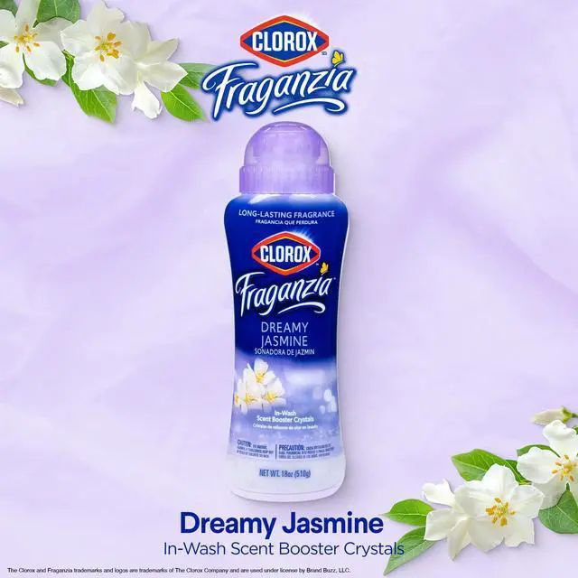 Alt view image 2 of 7 - Fraganzia Scent Booster Crystals, Dreamy Jasmine, 18 Oz, 2 Pack | Add directly to washer with detergent, works in standard and high-efficiency machines, double-bottle value