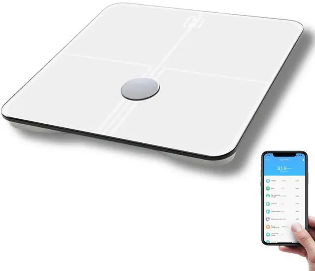 Alt view image 2 of 7 - MOBI Smart WiFi Body Composition Scale, Digital Bathroom Scale with 18 Body Metrics, BMI, Body Fat, Muscle Mass, App Sync, 10 User Profiles, 396 lb Capacity, LCD Display