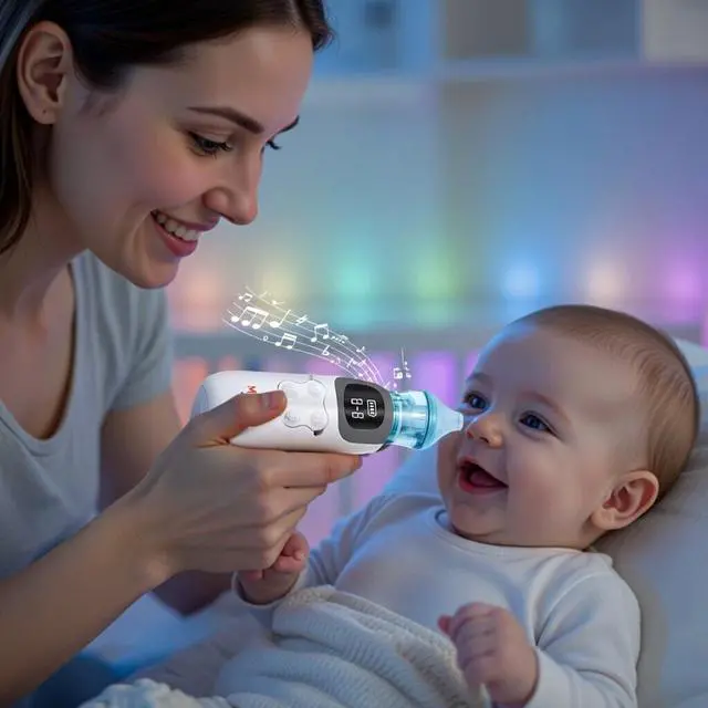 Alt view image 5 of 7 - MOBI Automatic Baby Nasal Aspirator, 5-Level Suction, Night Light, Soothing Lullabies