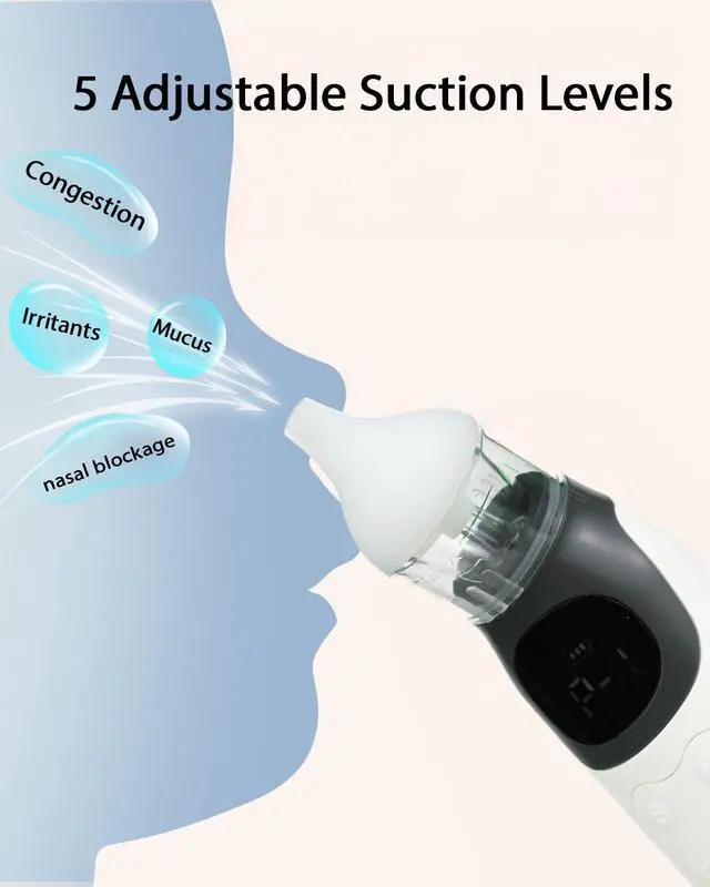 Alt view image 7 of 7 - MOBI Automatic Baby Nasal Aspirator, 5-Level Suction, Night Light, Soothing Lullabies