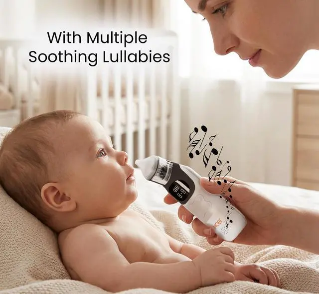 Alt view image 6 of 7 - MOBI Automatic Baby Nasal Aspirator, 5-Level Suction, Night Light, Soothing Lullabies