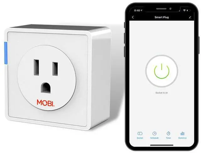 Main image of MOBI WiFi Smart Outlet for Alexa & Google Home Mini Plug No Hub Required, Remote Control, Timer & Energy Monitoring Home Automation Socket