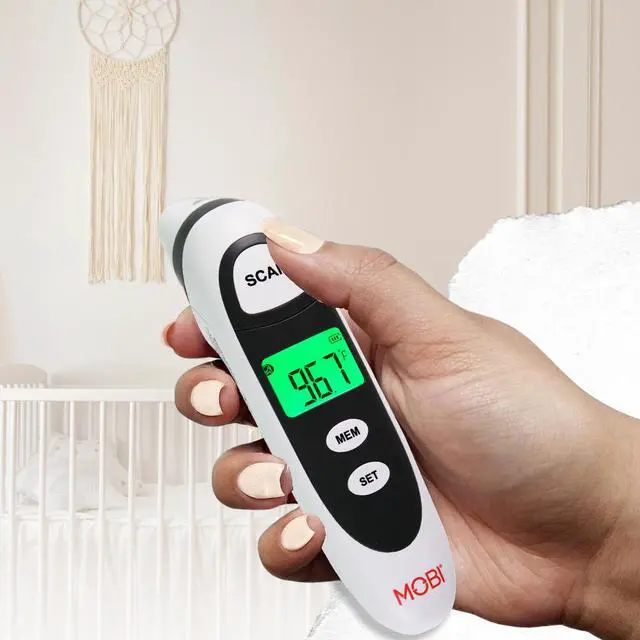Alt view image 4 of 7 - Mobi Dualscan Prime Ear & Forehead Thermometer with Food & Bottle Readings, Ear Thermometer, Forehead Thermometer, Fever Thermometer, Object Thermometer, Baby Food Thermometer