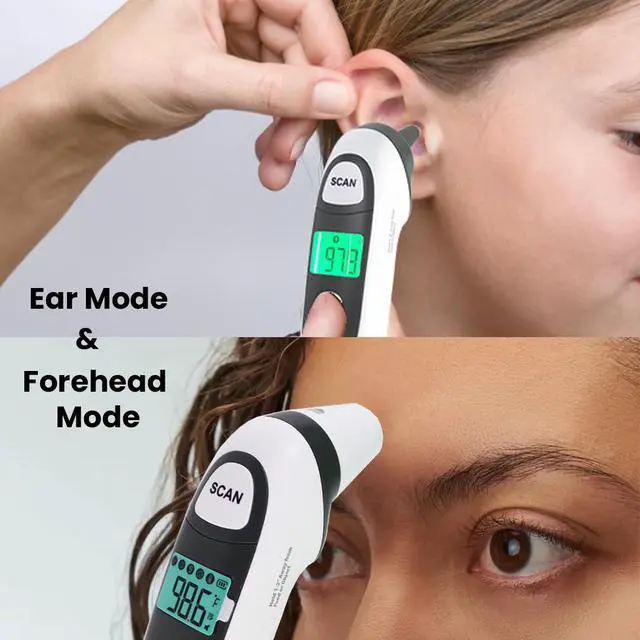 Alt view image 6 of 7 - Mobi Dualscan Prime Ear & Forehead Thermometer with Food & Bottle Readings, Ear Thermometer, Forehead Thermometer, Fever Thermometer, Object Thermometer, Baby Food Thermometer