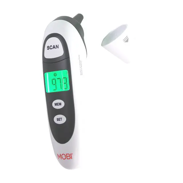 Alt view image 2 of 7 - Mobi Dualscan Prime Ear & Forehead Thermometer with Food & Bottle Readings, Ear Thermometer, Forehead Thermometer, Fever Thermometer, Object Thermometer, Baby Food Thermometer