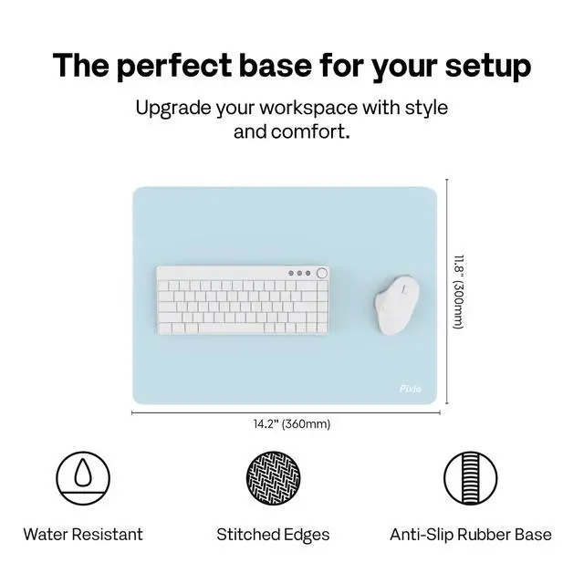 Alt view image 2 of 3 - Wave Mouse Pads - 14.2 x 11.8 inch Medium Blue Mousepad for Gaming, Office, Desktop Anti-Slip Waterproof Washable Computer Mouse Pad