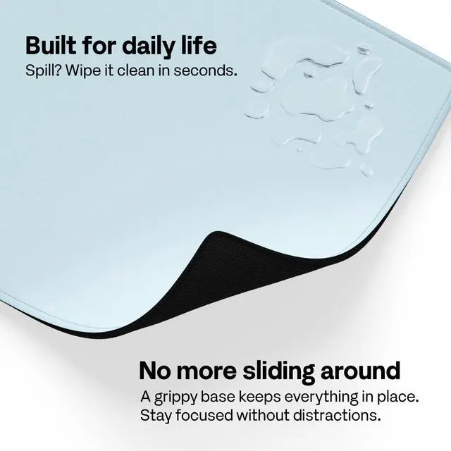 Alt view image 3 of 3 - Wave Mouse Pads - 14.2 x 11.8 inch Medium Blue Mousepad for Gaming, Office, Desktop Anti-Slip Waterproof Washable Computer Mouse Pad