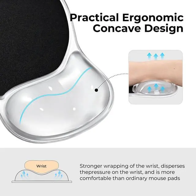 Alt view image 2 of 7 - Ergonomic Waterproof Mouse Pad with Gel Wrist Rest Support