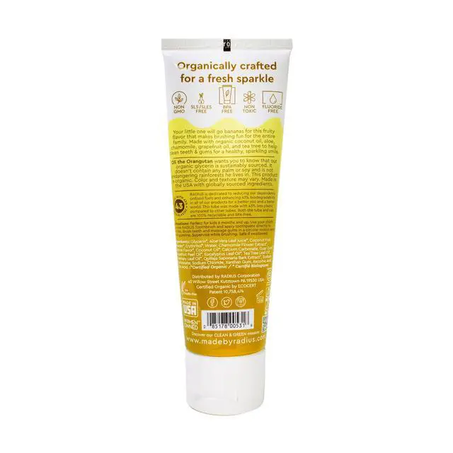 Alt view image 3 of 7 - Children's Toothpaste, Coconut Banana, 3 oz, Non-Toxic Chemical-Free Gluten-Free, Designed to Improve Gum Health & Prevent Cavities, Pack of 2