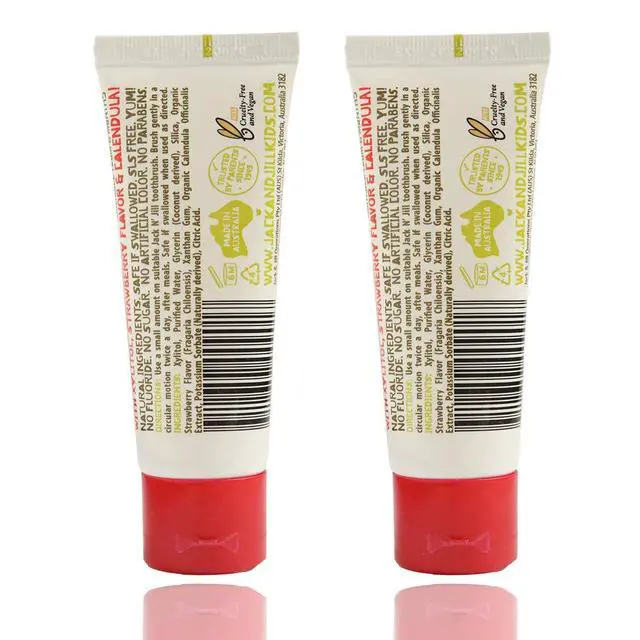 Alt view image 2 of 7 - Natural Kids Toothpaste - Strawberry - Organic, Gluten Free, Vegan, BPA Free, Fluoride Free, SLS Free, Dairy Free - Making Toothbrushing Fun for Kids - 1.76 oz (Pack of 2)