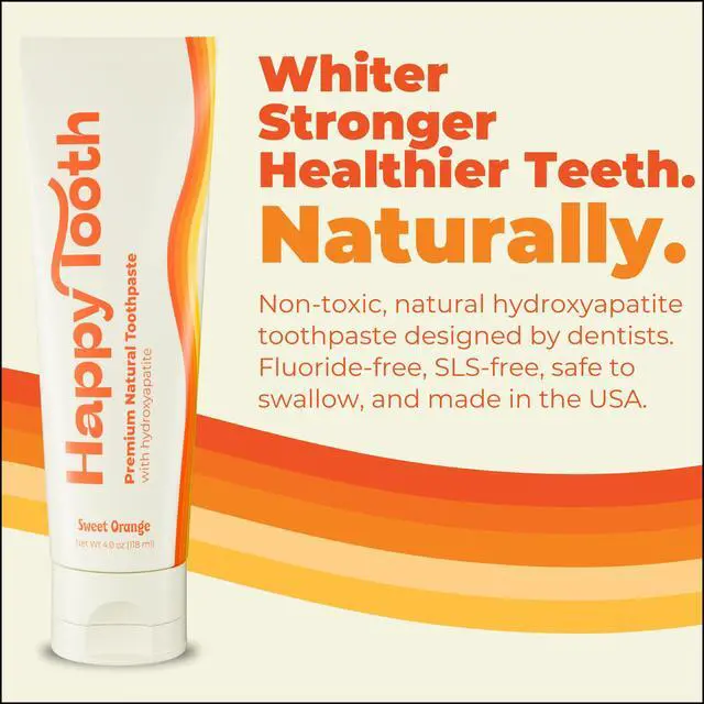Alt view image 2 of 7 - Hydroxyapatite Toothpaste, Whitening, Fluoride Free, Sweet Orange, 4oz | Fluoride Free Toothpaste For Kids, Toddlers, Adults, SLS Free, Remineralizing, Enamel Safe, Dentist Formulated, Oral Care