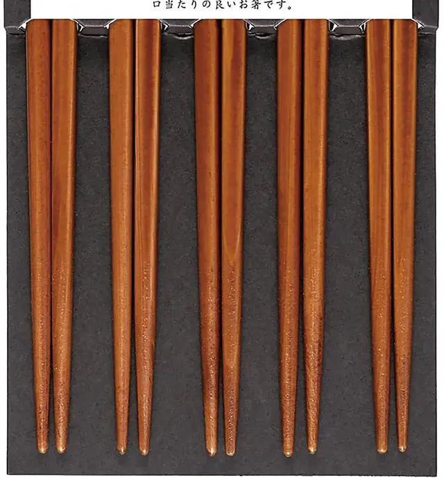 Alt view image 3 of 5 - S-03445 Chopsticks Dishwasher-Safe, Anti-slip, 8.9 inches (22.5 cm), Set of 5, Commercial Use, For Visitors, Wajima, Dyed Tea, Made in Japan