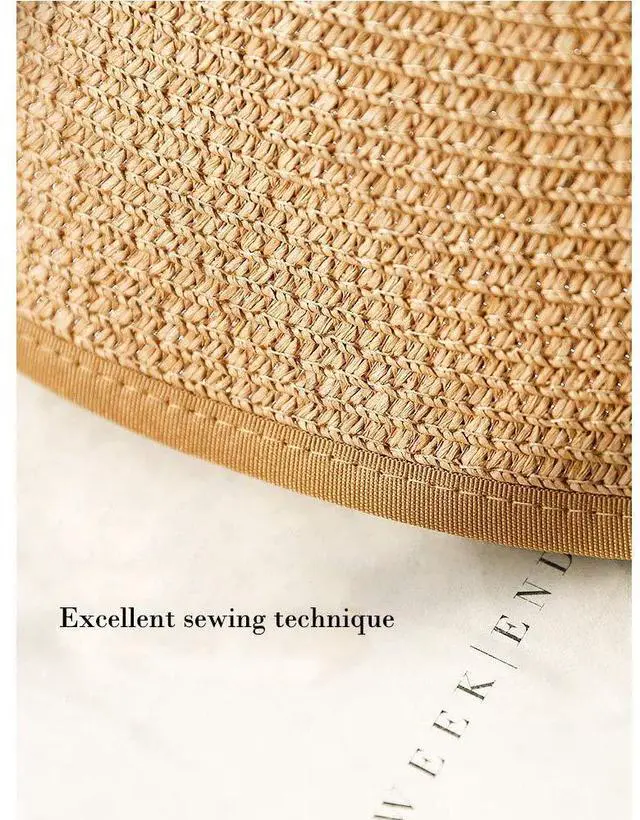 Alt view image 7 of 7 - French Straw Bonnet Cap for Women Victorian Sun Hat Chin Strap Foldable Light Khaki