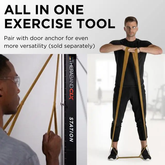 Alt view image 5 of 7 - CLX Resistance Band with Loops, 5-Foot Band, Gold, Max, Non-Latex, Elastic Band for Exercise, Mobility & Rehab, Stretching, Home Workouts, Color-Coded for Easy Resistance Levels