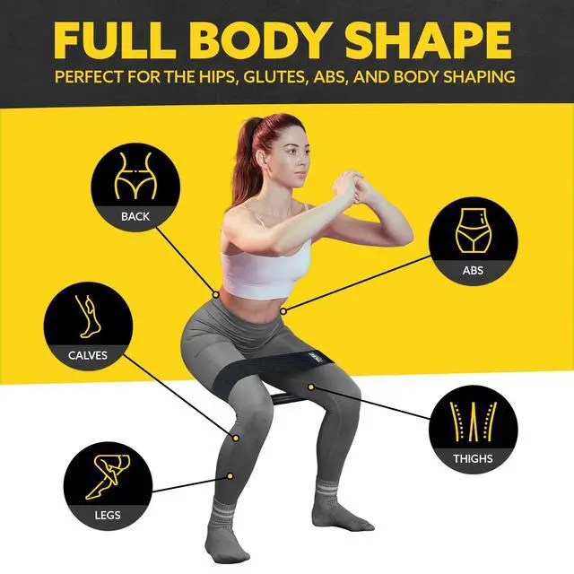Alt view image 4 of 7 - Resistance Bands for Working Out - 3 Pack Fabric Workout Bands for Women and Men - Booty Bands for Legs and Glute - Non Slip Exercise Bands Set for Squat Hip Thigh (Gray)