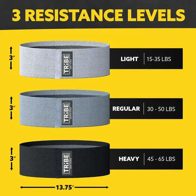Alt view image 2 of 7 - Resistance Bands for Working Out - 3 Pack Fabric Workout Bands for Women and Men - Booty Bands for Legs and Glute - Non Slip Exercise Bands Set for Squat Hip Thigh (Gray)