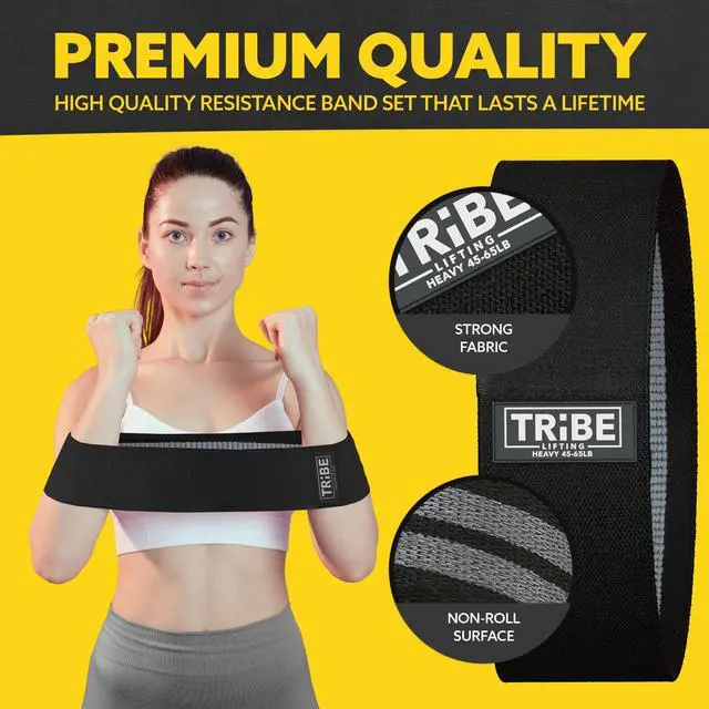 Alt view image 6 of 7 - Resistance Bands for Working Out - 3 Pack Fabric Workout Bands for Women and Men - Booty Bands for Legs and Glute - Non Slip Exercise Bands Set for Squat Hip Thigh (Gray)