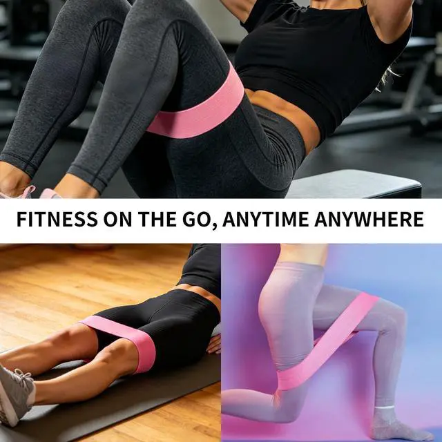 Alt view image 6 of 6 - Resistance Bands for Working Out with Exercise Bands Guid 3 Workout Bands for Women Men Fabric Stretch Bands for Exercise Resistance Bands Set Yoga Pilates Legs Hip Thigh Glute