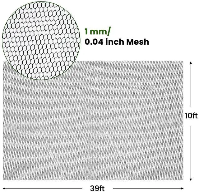 Alt view image 3 of 6 - 10 × 39 Ft Mosquito Netting for Patio, Fly Insect Bird Bug Net Garden Mesh Netting Screen Barrier for Porch,Balcon,Gazebo,Outdoor Camping,Protecting Vegetables Fruits Plants