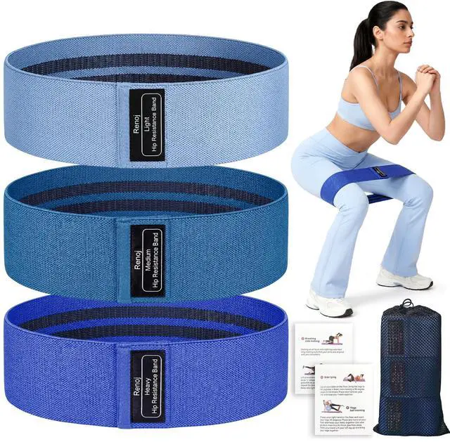 Main image of Resistance Bands for Working Out: 3-Set Professional Exercise Bands for Pilates, Yoga, Home Gym, Booty, Leg Training | Heavy/Medium/Light Fabric Loops for Women Men
