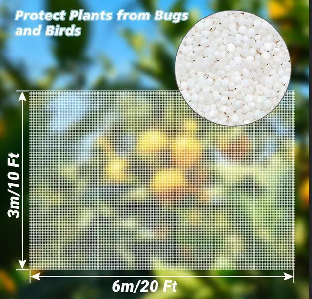 Alt view image 2 of 7 - Garden Netting Mosquito Insect Birds Animals Barrier Protection Net Ultra Fine Garden Mesh Netting Plant Covers for Vegetable Plants Fruits Flowers Trees Greenhouse Row Cover(10×20 Ft)