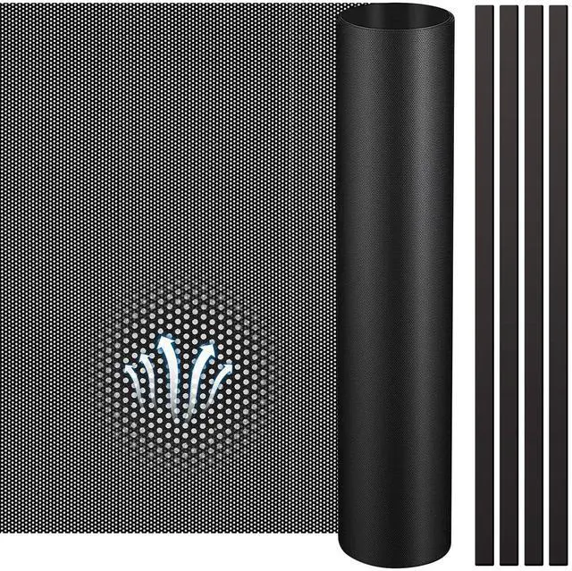 Main image of 1 Pcs 1000 x 300 mm DIY PC Case Dust Filter 1.2 mm High Airflow Hole PC Fan Mesh Filter Air Vent Covers PVC Dustproof Cover with 4 Magnetic Strip for Computer Chassis Speaker and More, Black
