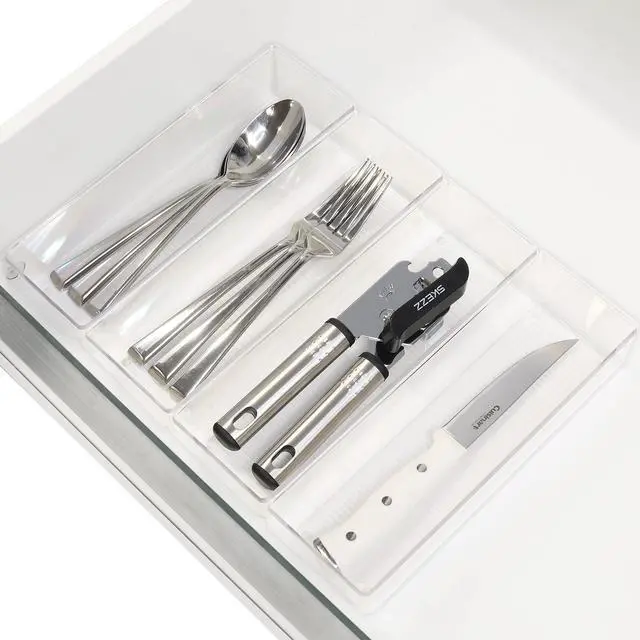 Alt view image 3 of 7 - Clear Drawer Organizer for Office Bin Desk Storage, 3.25"x 9.5", 4 Packs