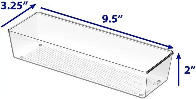 Alt view image 5 of 7 - Clear Drawer Organizer for Office Bin Desk Storage, 3.25"x 9.5", 4 Packs