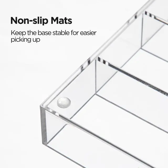Alt view image 4 of 7 - Acrylic Desk Drawer Organizer Tray with 6 Compartments, Small Clear Office Drawer Organizers and Accessories for Pens, Pencil, Makeup, Desktop, Bathroom and Kitchen, 11.65 x 6.1 x 1.38 Inch