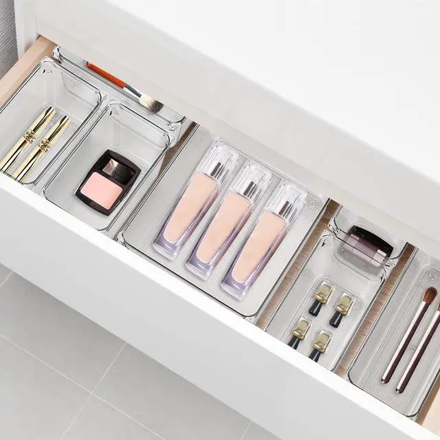 Alt view image 4 of 7 - 4 Pack Drawer Organizers, 3"X 6" Clear Acrylic Storage Bins