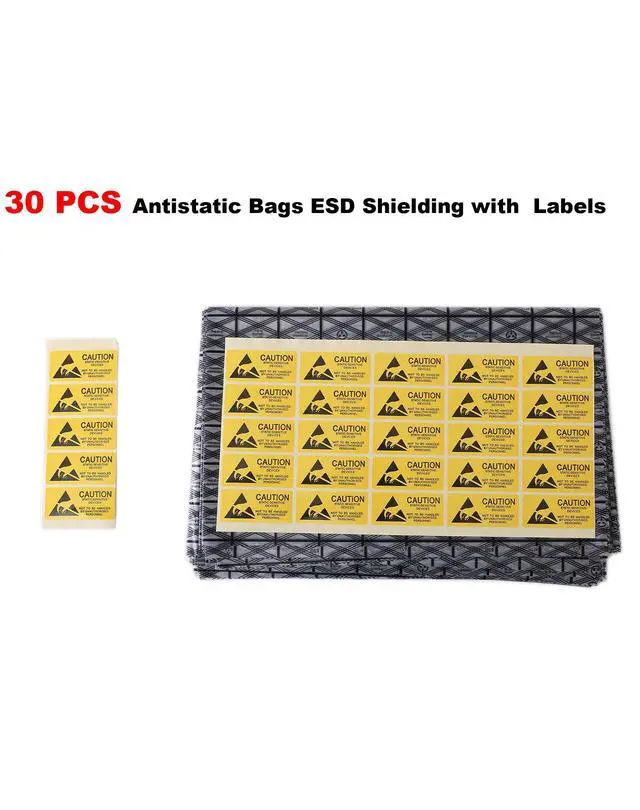 Alt view image 3 of 7 - 30 Pcs Black Mesh Anti Static Bags 15.8x11.8 Inch,with Antistatic Sticker,Open Top ESD Shielding Bags for Motherboards,PCB, Circuit Boards,Graphics Cards & Electronic Components